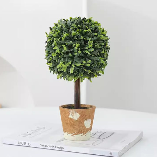 Artificial Topiary Grass Ball Potted Plants