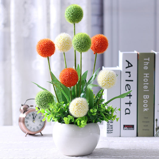 Artificial Multi-Color Flower Ball Potted Plants